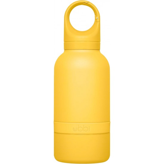 Ubbi Pup & Me Stainless Steel Insulated Portable 32 oz. Water Bottle for Dogs and Owners with Attached Dog Bowl, Yellow Ubbi Pup & Me Stainless Steel Insulated Portable 32 oz. Water Bottle for Dogs and Owners with Attached Dog Bowl, Yellow
