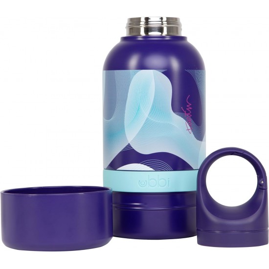 Ubbi Pup & Me Stainless Steel Insulated Portable 32 oz. Water Bottle for Dogs and Owners with Attached Dog Bowl, Yellow Ubbi Pup & Me Stainless Steel Insulated Portable 32 oz. Water Bottle for Dogs and Owners with Attached Dog Bowl, Yellow