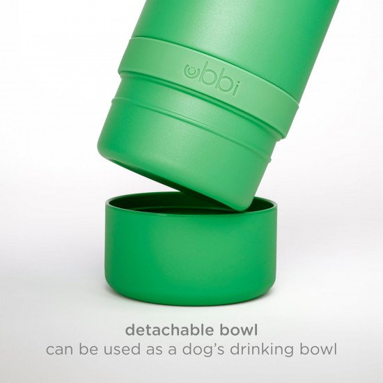 Ubbi Pup & Me Stainless Steel Insulated Portable 32 oz. Water Bottle for Dogs and Owners with Attached Dog Bowl, Yellow Ubbi Pup & Me Stainless Steel Insulated Portable 32 oz. Water Bottle for Dogs and Owners with Attached Dog Bowl, Yellow