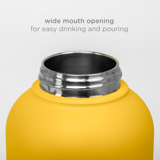 Ubbi Pup & Me Stainless Steel Insulated Portable 32 oz. Water Bottle for Dogs and Owners with Attached Dog Bowl, Yellow Ubbi Pup & Me Stainless Steel Insulated Portable 32 oz. Water Bottle for Dogs and Owners with Attached Dog Bowl, Yellow