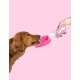 United Pets Leaf Design Silicone Dog Travel Water Dispenser Pink United Pets Leaf Design Silicone Dog Travel Water Dispenser Pink