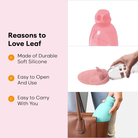 United Pets Leaf Design Silicone Dog Travel Water Dispenser Pink United Pets Leaf Design Silicone Dog Travel Water Dispenser Pink