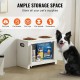 VEVOR Dog Cupboard Feeding Station with 2 Stainless Steel Bowls 60 x 30 x 44 cm, Raised Dog Bowls with Storage Space, Pet Food Cabinet, Feeding Bowl with Double Door, Bowl Bar, Dog Bar for Extra Large