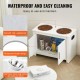 VEVOR Dog Cupboard Feeding Station with 2 Stainless Steel Bowls 60 x 30 x 44 cm, Raised Dog Bowls with Storage Space, Pet Food Cabinet, Feeding Bowl with Double Door, Bowl Bar, Dog Bar for Extra Large