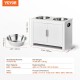 VEVOR Dog Cupboard Feeding Station with 2 Stainless Steel Bowls 60 x 30 x 44 cm, Raised Dog Bowls with Storage Space, Pet Food Cabinet, Feeding Bowl with Double Door, Bowl Bar, Dog Bar for Extra Large