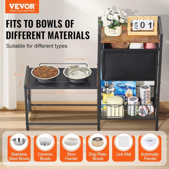 VEVOR Feeding Station 92 x 27 x 75 cm, Raised Dog Bowls, Raised Stand for Dog Bowl, Dog Bowl Stand, Bowl Holder with Shelves, Dog Bar for Large, Medium & Small Dogs VEVOR Feeding Station 92 x 27 x 75 cm, Raised Dog Bowls, Raised Stand for Dog Bowl, Dog Bowl Stand, Bowl Holder with Shelves, Dog Bar for Large, Medium & Small Dogs