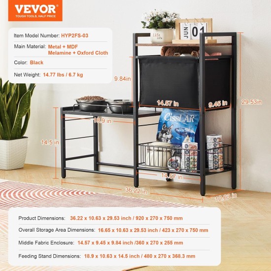 VEVOR Feeding Station 92 x 27 x 75 cm, Raised Dog Bowls, Raised Stand for Dog Bowl, Dog Bowl Stand, Bowl Holder with Shelves, Dog Bar for Large, Medium & Small Dogs VEVOR Feeding Station 92 x 27 x 75 cm, Raised Dog Bowls, Raised Stand for Dog Bowl, Dog Bowl Stand, Bowl Holder with Shelves, Dog Bar for Large, Medium & Small Dogs