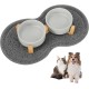 Vexillic Ceramic Dog Bowl, 400 ml Double Feeding Bowl, Raised Dog Bowl with Bamboo Stand and Non-Slip Mat for Small to Medium Dogs (Grey) Vexillic Ceramic Dog Bowl, 400 ml Double Feeding Bowl, Raised Dog Bowl with Bamboo Stand and Non-Slip Mat for Small to Medium Dogs (Grey)