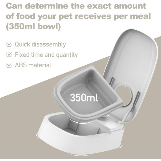 WIYETY Automatic Pet Feeder, Automatic Pet Feeding for Dogs and Cats, Automatic Feeder with 48-Hour Timer, Feeding Bowl for Cats and Dogs (350 ml) WIYETY Automatic Pet Feeder, Automatic Pet Feeding for Dogs and Cats, Automatic Feeder with 48-Hour Timer, Feeding Bowl for Cats and Dogs (350 ml)