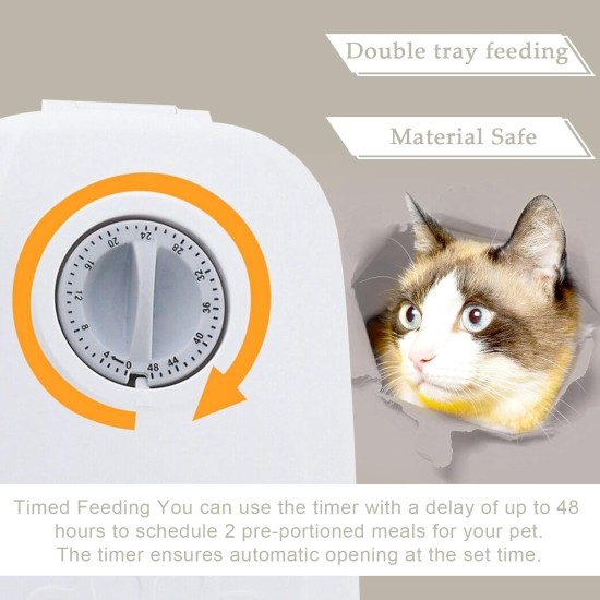 WIYETY Automatic Pet Feeder, Automatic Pet Feeding for Dogs and Cats, Automatic Feeder with 48-Hour Timer, Feeding Bowl for Cats and Dogs (350 ml) WIYETY Automatic Pet Feeder, Automatic Pet Feeding for Dogs and Cats, Automatic Feeder with 48-Hour Timer, Feeding Bowl for Cats and Dogs (350 ml)