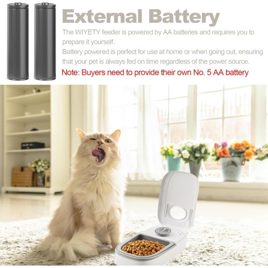 WIYETY Automatic Pet Feeder, Automatic Pet Feeding for Dogs and Cats, Automatic Feeder with 48-Hour Timer, Feeding Bowl for Cats and Dogs (350 ml) WIYETY Automatic Pet Feeder, Automatic Pet Feeding for Dogs and Cats, Automatic Feeder with 48-Hour Timer, Feeding Bowl for Cats and Dogs (350 ml)