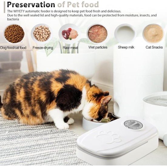 WIYETY Automatic Pet Feeder, Automatic Pet Feeding for Dogs and Cats, Automatic Feeder with 48-Hour Timer, Feeding Bowl for Cats and Dogs (350 ml) WIYETY Automatic Pet Feeder, Automatic Pet Feeding for Dogs and Cats, Automatic Feeder with 48-Hour Timer, Feeding Bowl for Cats and Dogs (350 ml)