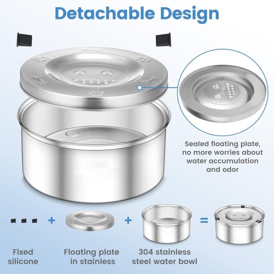 Water Bowl for Dogs, 1L, Leak-Proof, Stainless Steel Feeding Bowl for Large Dogs, Slow Drinking, Splashproof, Water Dispenser, Floating Bowl, Dirt-Free (1L) Water Bowl for Dogs, 1L, Leak-Proof, Stainless Steel Feeding Bowl for Large Dogs, Slow Drinking, Splashproof, Water Dispenser, Floating Bowl, Dirt-Free (1L)