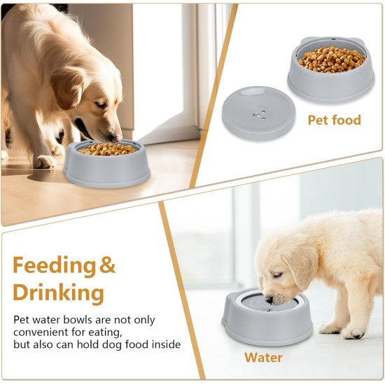 Water Bowl for Dogs, Splash Free, No Spill, Anti Choking Vehicle Water Bowl for Dogs, Cats, Puppies, Kittens, 1L Large Capacity (Grey) Water Bowl for Dogs, Splash Free, No Spill, Anti Choking Vehicle Water Bowl for Dogs, Cats, Puppies, Kittens, 1L Large Capacity (Grey)
