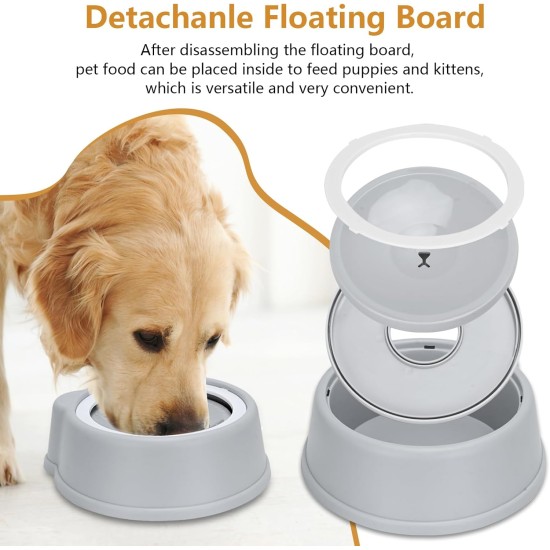 Water Bowl for Dogs, Splash Free, No Spill, Anti Choking Vehicle Water Bowl for Dogs, Cats, Puppies, Kittens, 1L Large Capacity (Grey) Water Bowl for Dogs, Splash Free, No Spill, Anti Choking Vehicle Water Bowl for Dogs, Cats, Puppies, Kittens, 1L Large Capacity (Grey)