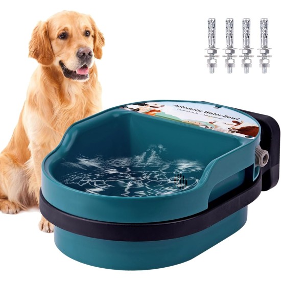 Water Bowl for Dogs Water Bowl Drinking Bowl Wall Mounted 2.3 L Automatic Filling Water Drinker for Pets with Float Valve Pet Drinker