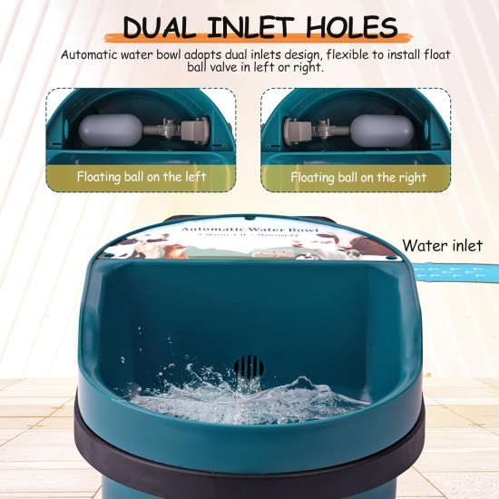 Water Bowl for Dogs Water Bowl Drinking Bowl Wall Mounted 2.3 L Automatic Filling Water Drinker for Pets with Float Valve Pet Drinker Water Bowl for Dogs Water Bowl Drinking Bowl Wall Mounted 2.3 L Automatic Filling Water Drinker for Pets with Float Valve Pet Drinker