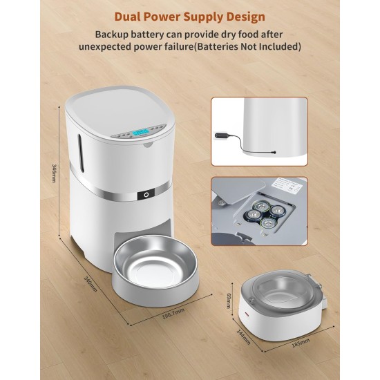 WellToBe Smart Automatic Cat & Dog Feeder WiFi Automatic Feeder for 2 Cats, Pet Feeder with Timer, Sound Recording Function, App Control, Portion, for 6 Meals a Day (Black) WellToBe Smart Automatic Cat & Dog Feeder WiFi Automatic Feeder for 2 Cats, Pet Feeder with Timer, Sound Recording Function, App Control, Portion, for 6 Meals a Day (Black)