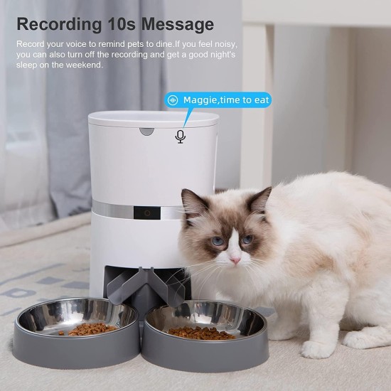 WellToBe Smart Automatic Cat & Dog Feeder WiFi Automatic Feeder for 2 Cats, Pet Feeder with Timer, Sound Recording Function, App Control, Portion, for 6 Meals a Day (Black) WellToBe Smart Automatic Cat & Dog Feeder WiFi Automatic Feeder for 2 Cats, Pet Feeder with Timer, Sound Recording Function, App Control, Portion, for 6 Meals a Day (Black)