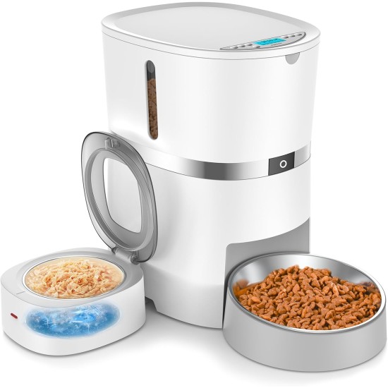 WellToBe Smart Automatic Cat & Dog Feeder WiFi Automatic Feeder for 2 Cats, Pet Feeder with Timer, Sound Recording Function, App Control, Portion, for 6 Meals a Day (Black) WellToBe Smart Automatic Cat & Dog Feeder WiFi Automatic Feeder for 2 Cats, Pet Feeder with Timer, Sound Recording Function, App Control, Portion, for 6 Meals a Day (Black)