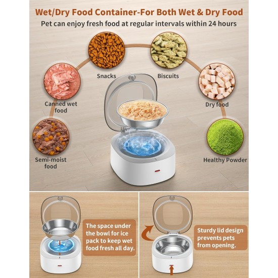 WellToBe Smart Automatic Cat & Dog Feeder WiFi Automatic Feeder for 2 Cats, Pet Feeder with Timer, Sound Recording Function, App Control, Portion, for 6 Meals a Day (Black) WellToBe Smart Automatic Cat & Dog Feeder WiFi Automatic Feeder for 2 Cats, Pet Feeder with Timer, Sound Recording Function, App Control, Portion, for 6 Meals a Day (Black)