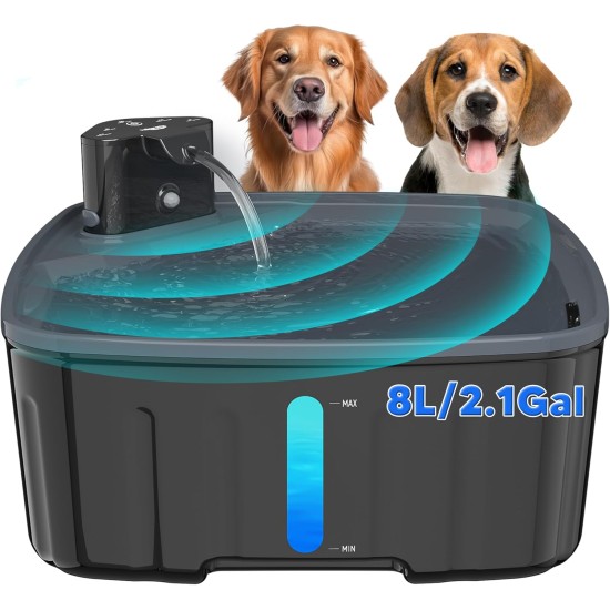 Wireless Drinking Fountain for Dogs, 8 L/270 oz Large Dog Fountain / Cat Fountain with Motion Sensor, Wireless Dog Drinking Fountain with Battery 5000 mAh, with Quiet Pump and Activated Wireless Drinking Fountain for Dogs, 8 L/270 oz Large Dog Fountain / Cat Fountain with Motion Sensor, Wireless Dog Drinking Fountain with Battery 5000 mAh, with Quiet Pump and Activated
