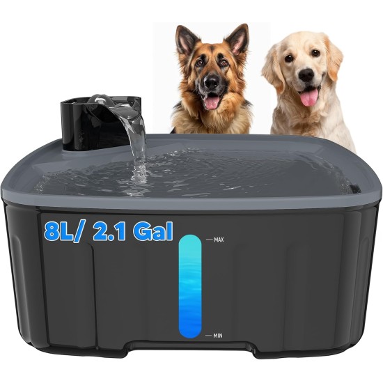 Wireless Drinking Fountain for Dogs, 8 L/270 oz Large Dog Fountain / Cat Fountain with Motion Sensor, Wireless Dog Drinking Fountain with Battery 5000 mAh, with Quiet Pump and Activated Wireless Drinking Fountain for Dogs, 8 L/270 oz Large Dog Fountain / Cat Fountain with Motion Sensor, Wireless Dog Drinking Fountain with Battery 5000 mAh, with Quiet Pump and Activated