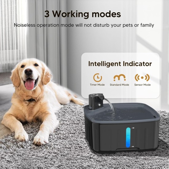 Wireless Drinking Fountain for Dogs, 8 L/270 oz Large Dog Fountain / Cat Fountain with Motion Sensor, Wireless Dog Drinking Fountain with Battery 5000 mAh, with Quiet Pump and Activated Wireless Drinking Fountain for Dogs, 8 L/270 oz Large Dog Fountain / Cat Fountain with Motion Sensor, Wireless Dog Drinking Fountain with Battery 5000 mAh, with Quiet Pump and Activated