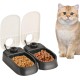 Wuudi Automatic Cat Feeder for 2 Meals Automatic Feeder Dogs with Timer, Pet Feeder Feeding Bowl Wet Food Suitable for Dry Food, Small to Medium Pets