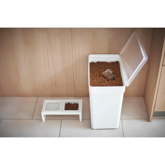 YAMAZAKI 5617 TOWER Pet Food Container (12 kg), White, Polypropylene/ABS Resin/POM Resin/Silicone, Minimalist, 41 x 24 x 42.5 cm YAMAZAKI 5617 TOWER Pet Food Container (12 kg), White, Polypropylene/ABS Resin/POM Resin/Silicone, Minimalist, 41 x 24 x 42.5 cm