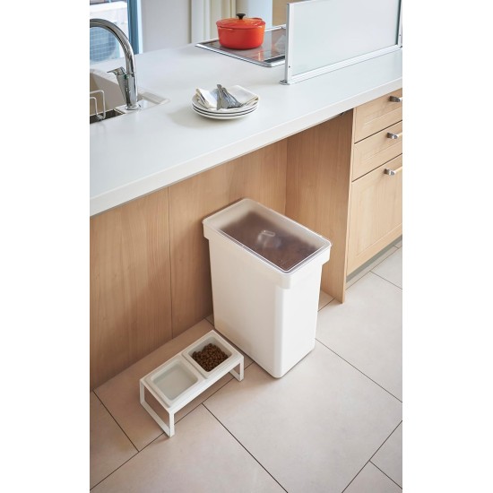 YAMAZAKI 5617 TOWER Pet Food Container (12 kg), White, Polypropylene/ABS Resin/POM Resin/Silicone, Minimalist, 41 x 24 x 42.5 cm YAMAZAKI 5617 TOWER Pet Food Container (12 kg), White, Polypropylene/ABS Resin/POM Resin/Silicone, Minimalist, 41 x 24 x 42.5 cm