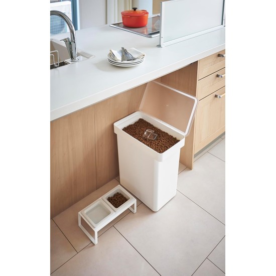 YAMAZAKI 5617 TOWER Pet Food Container (12 kg), White, Polypropylene/ABS Resin/POM Resin/Silicone, Minimalist, 41 x 24 x 42.5 cm YAMAZAKI 5617 TOWER Pet Food Container (12 kg), White, Polypropylene/ABS Resin/POM Resin/Silicone, Minimalist, 41 x 24 x 42.5 cm