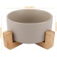 YAYODS Cat Feeding Bowl 850 ml - Dog Bowl Height with Bamboo Base - Ceramic Bowl Dog Bowl - Dishwasher Safe for Cats and Dogs (Grey) YAYODS Cat Feeding Bowl 850 ml - Dog Bowl Height with Bamboo Base - Ceramic Bowl Dog Bowl - Dishwasher Safe for Cats and Dogs (Grey)