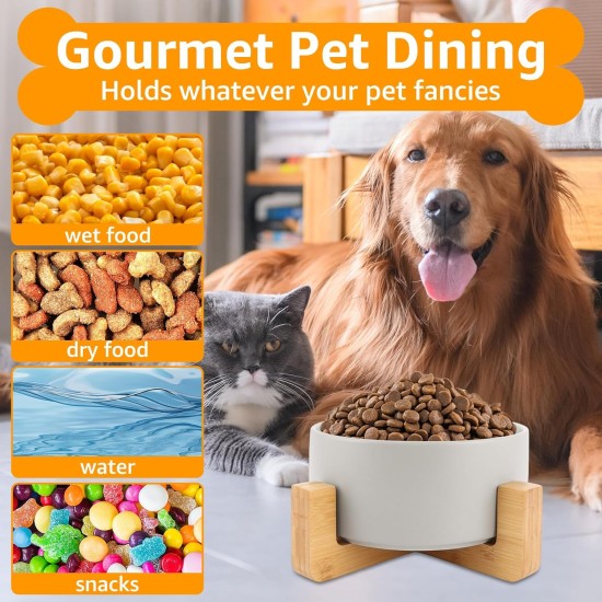 YAYODS Set of 2 850 ml Ceramic Dog Bowls - Raised Dog Bowl - Cat Bowl Set - Dog Bowls - Dog Bowl - Dog Bowl - Dog Bowl - Dog Bowl with Dog Bowl Stand for Cats and Dogs YAYODS Set of 2 850 ml Ceramic Dog Bowls - Raised Dog Bowl - Cat Bowl Set - Dog Bowls - Dog Bowl - Dog Bowl - Dog Bowl - Dog Bowl with Dog Bowl Stand for Cats and Dogs