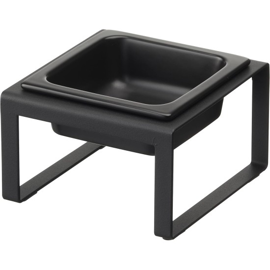 Yamazaki 5817 TOWER Single Bowl with Stand, Black, Steel/Ceramic, Minimalist, 15 x 15.5 x 10 cm Yamazaki 5817 TOWER Single Bowl with Stand, Black, Steel/Ceramic, Minimalist, 15 x 15.5 x 10 cm