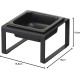 Yamazaki 5817 TOWER Single Bowl with Stand, Black, Steel/Ceramic, Minimalist, 15 x 15.5 x 10 cm Yamazaki 5817 TOWER Single Bowl with Stand, Black, Steel/Ceramic, Minimalist, 15 x 15.5 x 10 cm