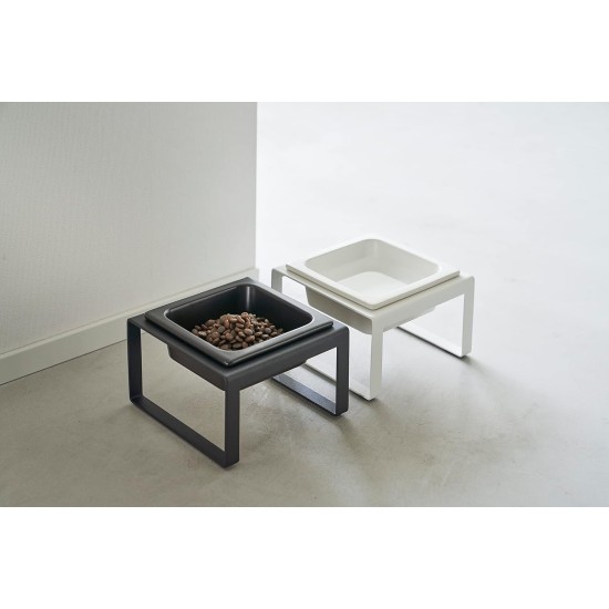 Yamazaki Tower Single Bowl 300ml White Steel/Ceramic Minimalist Design 5816 Yamazaki Tower Single Bowl 300ml White Steel/Ceramic Minimalist Design 5816