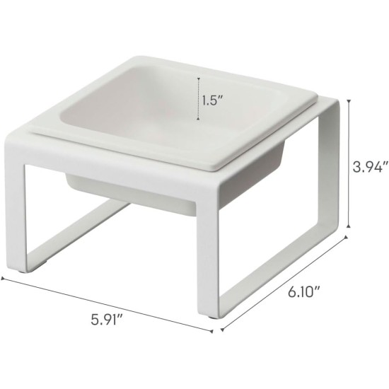 Yamazaki Tower Single Bowl 300ml White Steel/Ceramic Minimalist Design 5816 Yamazaki Tower Single Bowl 300ml White Steel/Ceramic Minimalist Design 5816