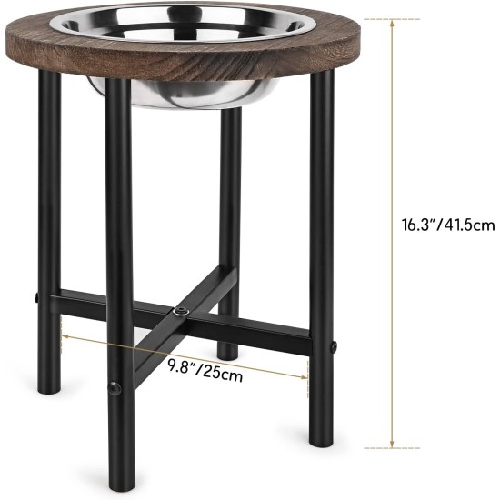 Yangbaga Raised Bamboo Dog Bowl, Feeding Station with Stainless Steel Bowl, Feeder for Dogs and Other Pets (Brown) Yangbaga Raised Bamboo Dog Bowl, Feeding Station with Stainless Steel Bowl, Feeder for Dogs and Other Pets (Brown)