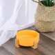 Yellow Ceramic Dog Bowl, Feeding Bowl for Dogs and Cats with Solid Wood Stand Yellow Ceramic Dog Bowl, Feeding Bowl for Dogs and Cats with Solid Wood Stand