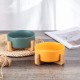 Yellow Ceramic Dog Bowl, Feeding Bowl for Dogs and Cats with Solid Wood Stand Yellow Ceramic Dog Bowl, Feeding Bowl for Dogs and Cats with Solid Wood Stand
