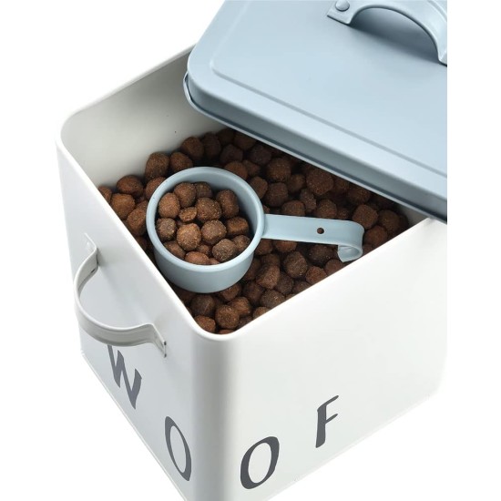 Zeller 19218 Woof Food Box Metal White / Blue Approx. 23.4 x 16.2 x 23.2/25.8 cm Zeller 19218 Woof Food Box Metal White / Blue Approx. 23.4 x 16.2 x 23.2/25.8 cm