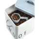 Zeller 19218 Woof Food Box Metal White / Blue Approx. 23.4 x 16.2 x 23.2/25.8 cm