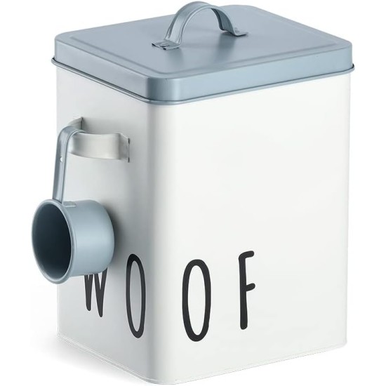 Zeller 19218 Woof Food Box Metal White / Blue Approx. 23.4 x 16.2 x 23.2/25.8 cm Zeller 19218 Woof Food Box Metal White / Blue Approx. 23.4 x 16.2 x 23.2/25.8 cm