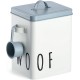 Zeller 19218 Woof Food Box Metal White / Blue Approx. 23.4 x 16.2 x 23.2/25.8 cm
