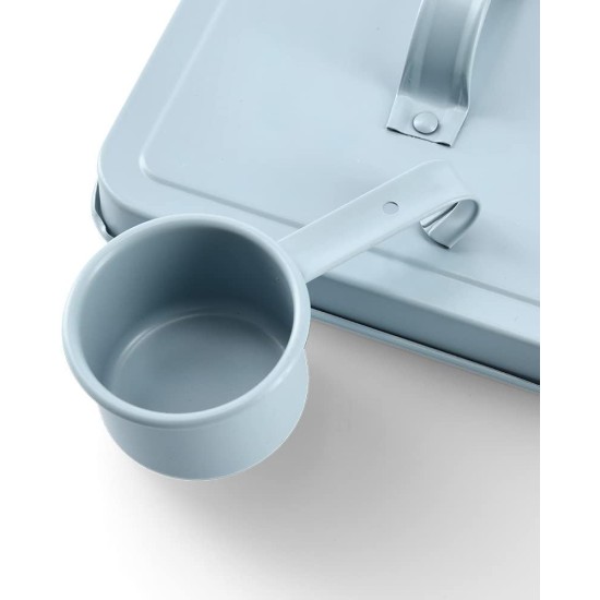 Zeller 19218 Woof Food Box Metal White / Blue Approx. 23.4 x 16.2 x 23.2/25.8 cm Zeller 19218 Woof Food Box Metal White / Blue Approx. 23.4 x 16.2 x 23.2/25.8 cm