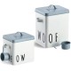 Zeller 19218 Woof Food Box Metal White / Blue Approx. 23.4 x 16.2 x 23.2/25.8 cm
