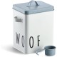 Zeller 19218 Woof Food Box Metal White / Blue Approx. 23.4 x 16.2 x 23.2/25.8 cm