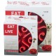 Zen-Kat Eat Slow Live Longer Round large rood Zen-Kat Eat Slow Live Longer Round large rood