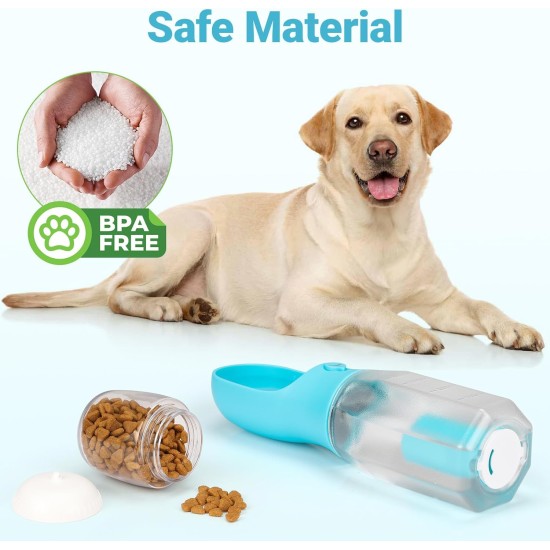 Zivacate Dog Drinking Bottle 600 ml Multifunctional Portable Dog Drinking Bottle for On the Go with 100 g Food Container and Waste Bag Dispenser for Puppies and Cats Travel Accessories Water Dispenser Zivacate Dog Drinking Bottle 600 ml Multifunctional Portable Dog Drinking Bottle for On the Go with 100 g Food Container and Waste Bag Dispenser for Puppies and Cats Travel Accessories Water Dispenser